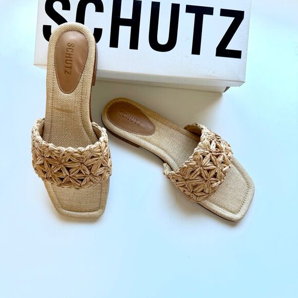 New! Schutz “Ayla” Flat Sandal. Perola color (natural). Size 9.5 - Picture 9 of 11